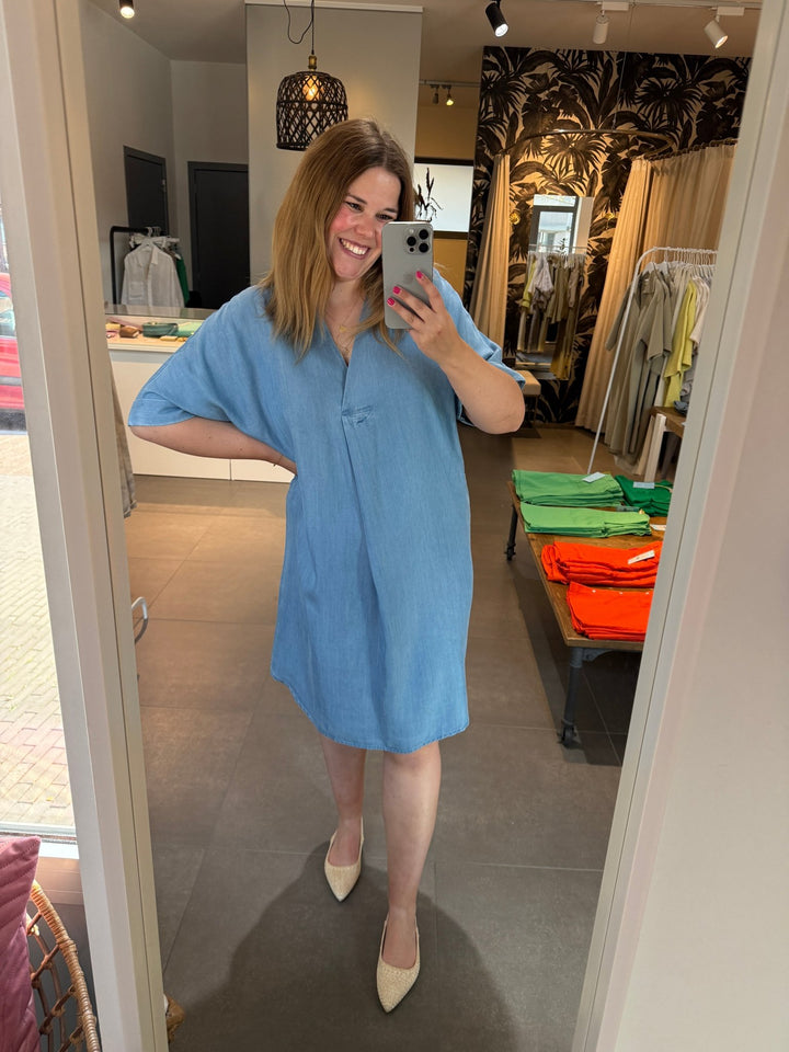 YAYA - Jurk V - Neck Chambrey - Luxedy