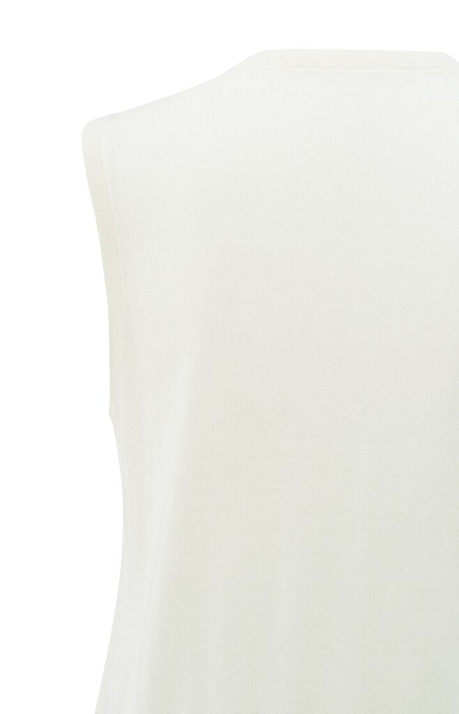 YAYA - Knitted Gilet Fine Rib Offwhite - Luxedy