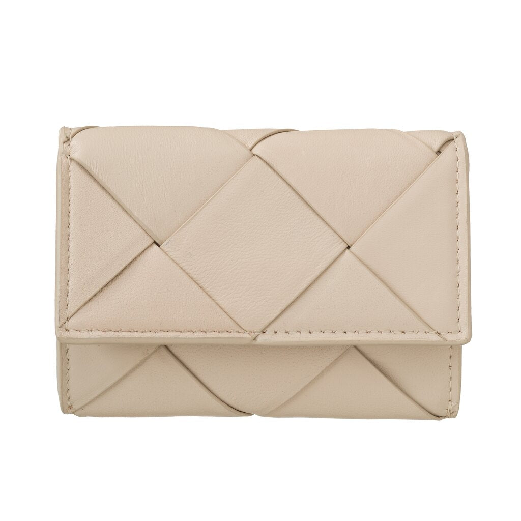 YAYA - Portemonnee Leather Braided Bone White - Luxedy