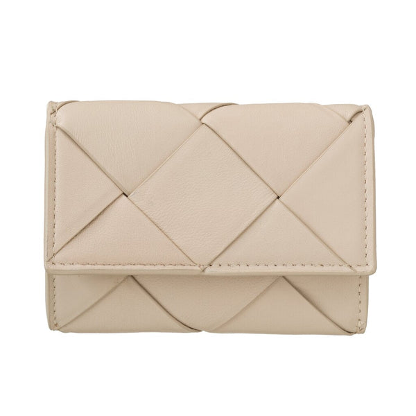 YAYA - Portemonnee Leather Braided Bone White - Luxedy