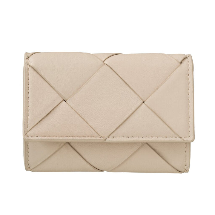 YAYA - Portemonnee Leather Braided Bone White - Luxedy