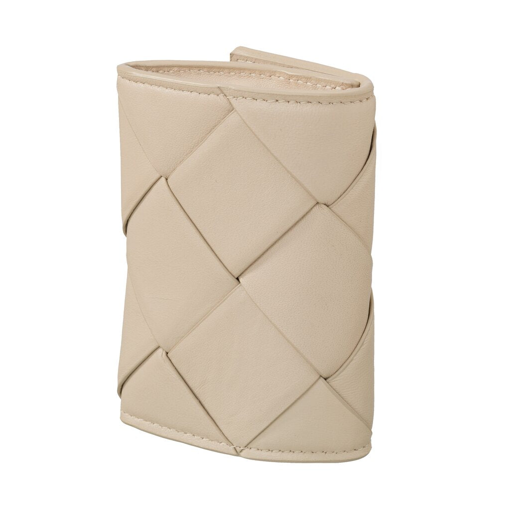 YAYA - Portemonnee Leather Braided Bone White - Luxedy