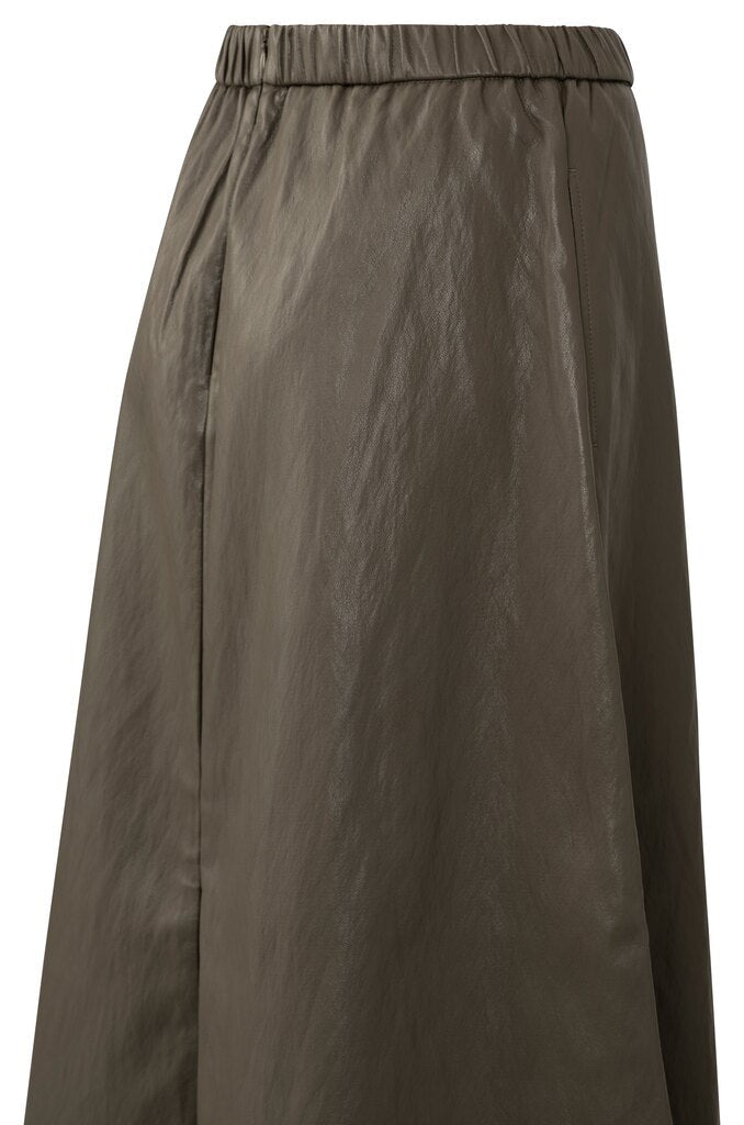 YAYA - Rok Faux Leather A - Line Dark Taupe Grey - Luxedy
