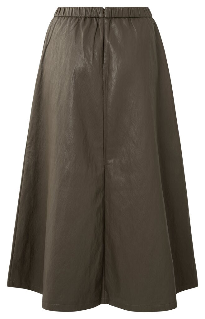 YAYA - Rok Faux Leather A - Line Dark Taupe Grey - Luxedy