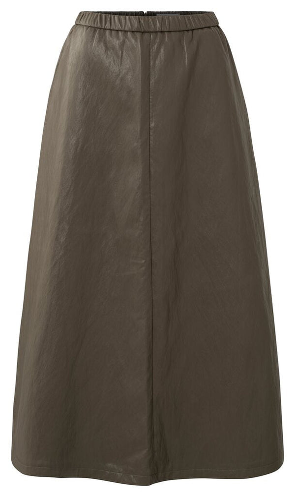 YAYA - Rok Faux Leather A - Line Dark Taupe Grey - Luxedy