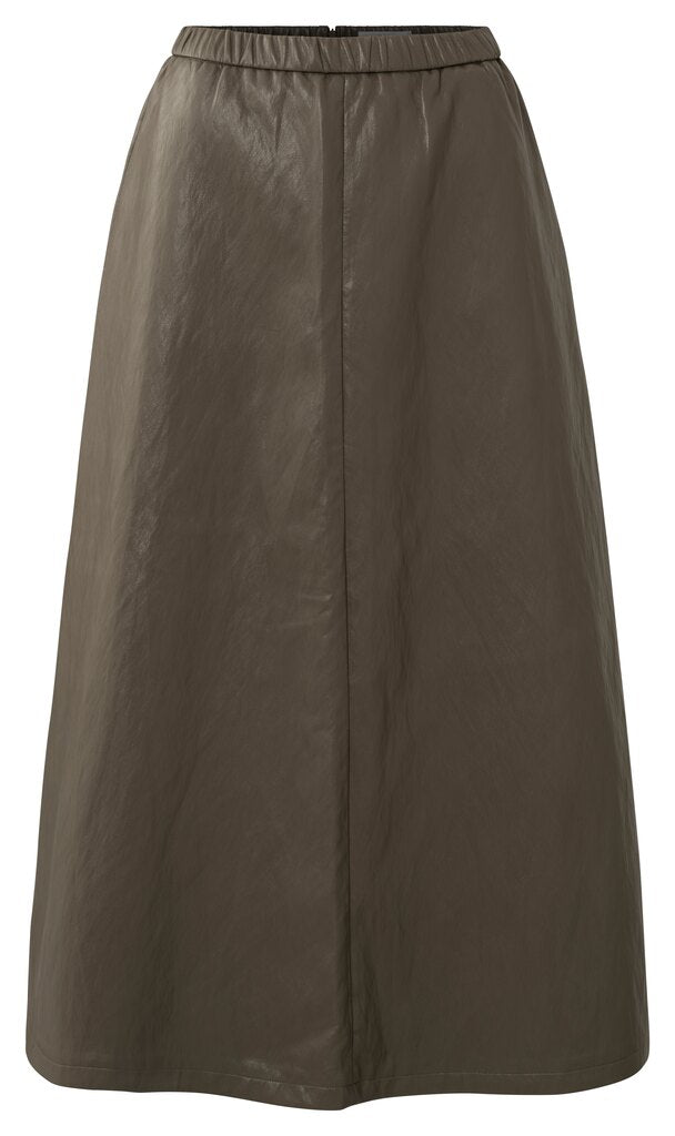 YAYA - Rok Faux Leather A - Line Dark Taupe Grey - Luxedy