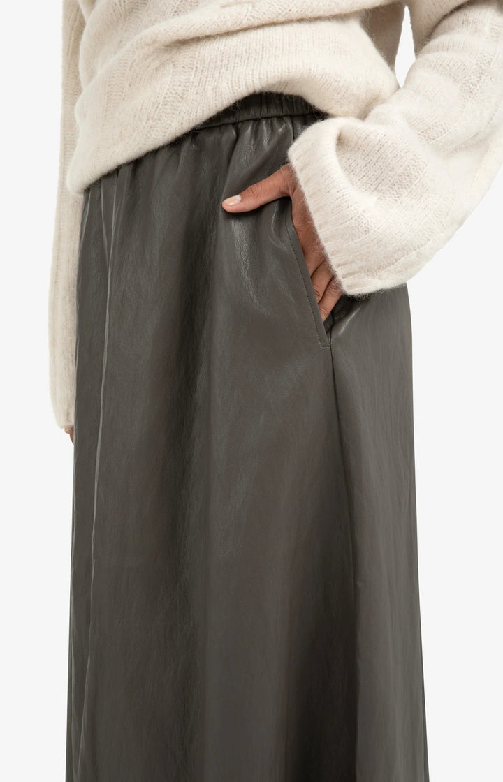 YAYA - Rok Faux Leather A - Line Dark Taupe Grey - Luxedy