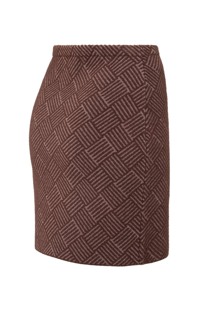 YAYA - Rok Jaquard Knitted Fudge Purple Dessin - Luxedy