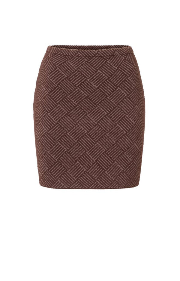 YAYA - Rok Jaquard Knitted Fudge Purple Dessin - Luxedy