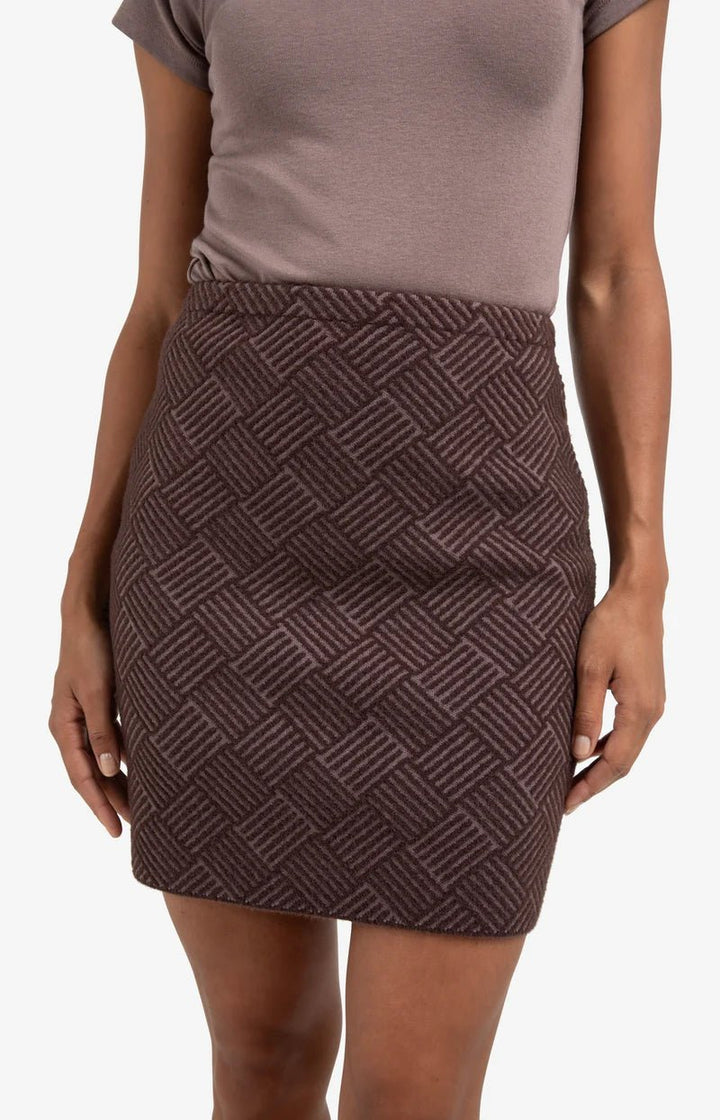 YAYA - Rok Jaquard Knitted Fudge Purple Dessin - Luxedy