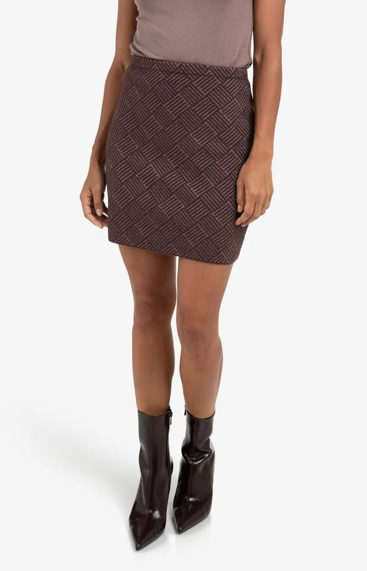 YAYA - Rok Jaquard Knitted Fudge Purple Dessin - Luxedy