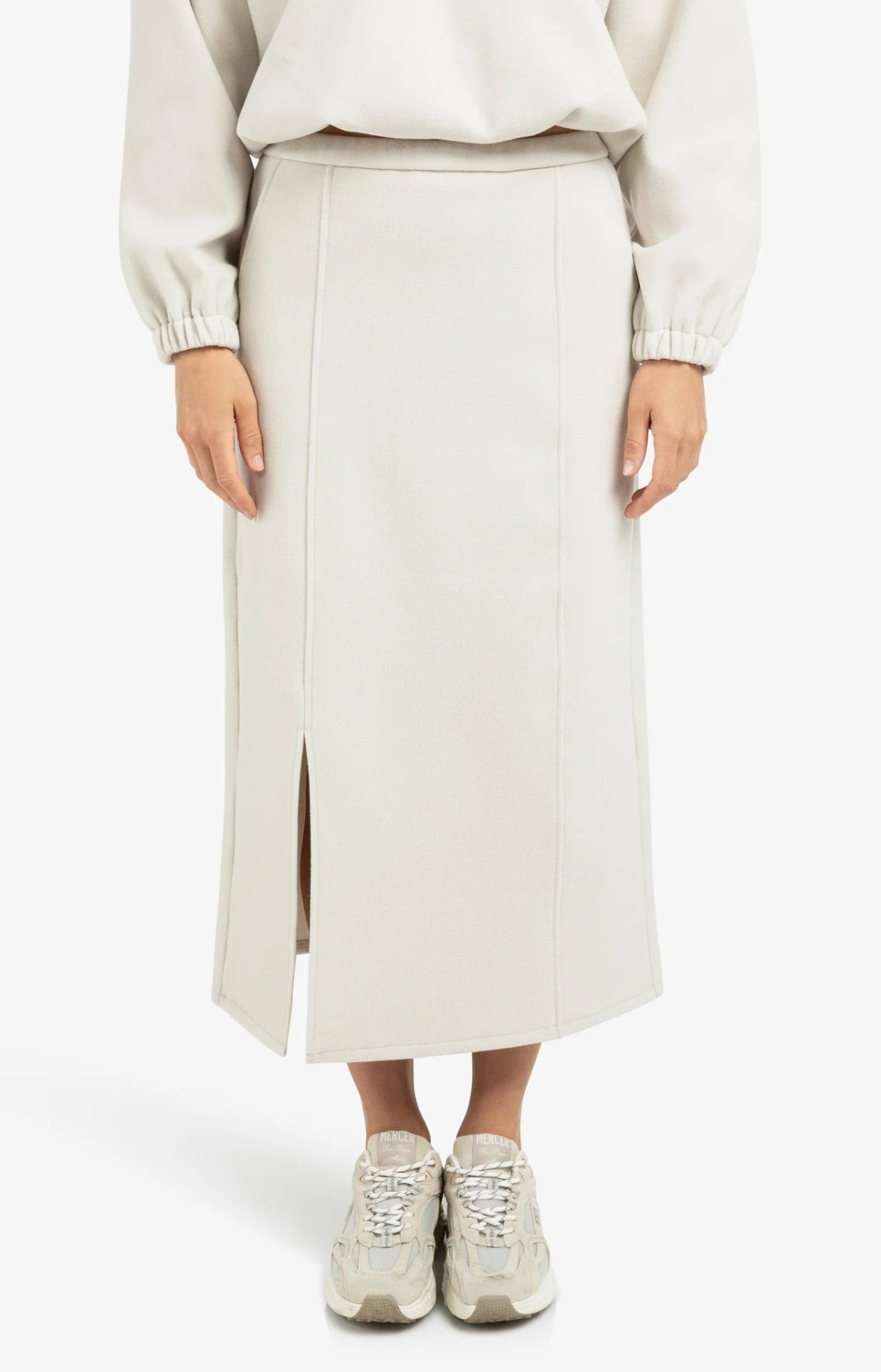 YAYA - Rok Jersey Midi Cloud Grey Melange - Luxedy
