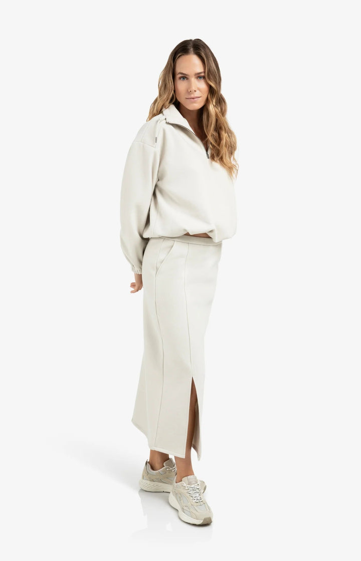 YAYA - Rok Jersey Midi Cloud Grey Melange - Luxedy