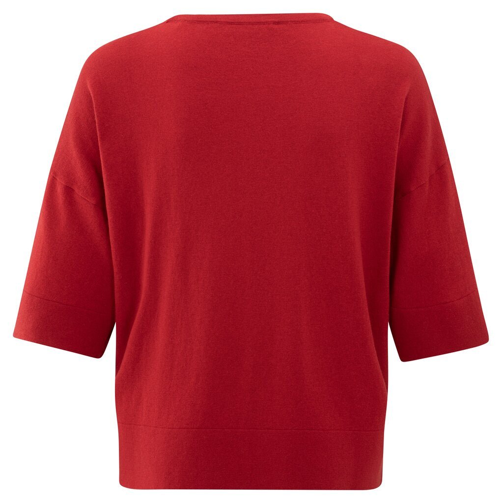 YAYA - Shirt Oversized Fine Knitted Scarlett Sage Red - Luxedy