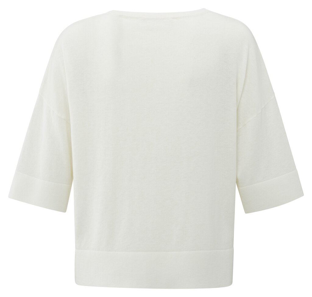 YAYA - Shirt Oversized Fine Knitted Wool White - Luxedy