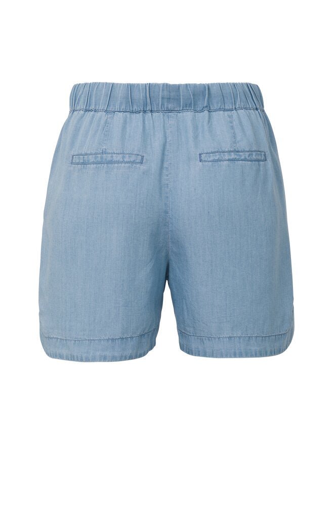 YAYA - Short Chambray With Elastic Waist Chambrey - Luxedy