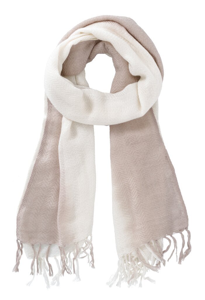 Yaya - Sjaal Dip Dye Pure Cashmere Brown - Luxedy