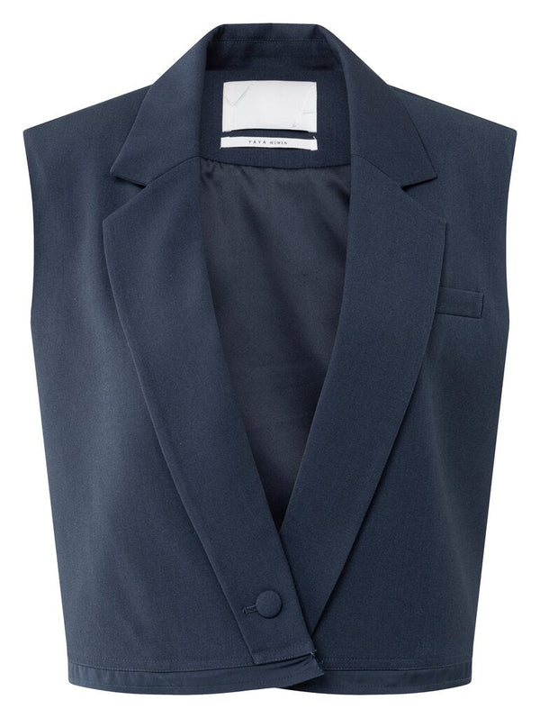 YAYA - Sleeveless Blazer Collegiate Blue - Luxedy
