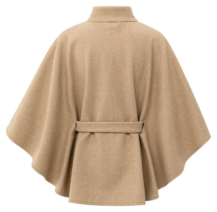 YAYA - Soft Woven Poncho Light Camel Melange - Luxedy