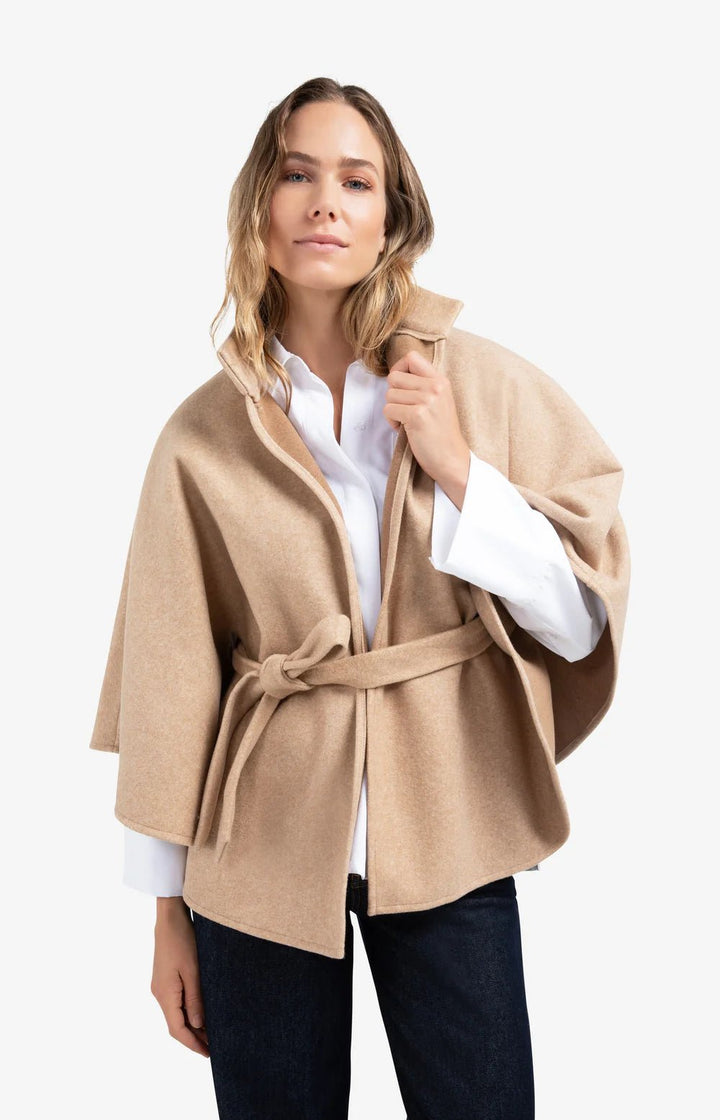 YAYA - Soft Woven Poncho Light Camel Melange - Luxedy