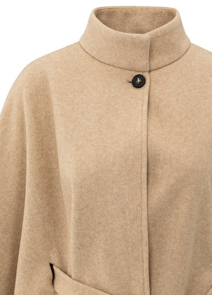 YAYA - Soft Woven Poncho Light Camel Melange - Luxedy