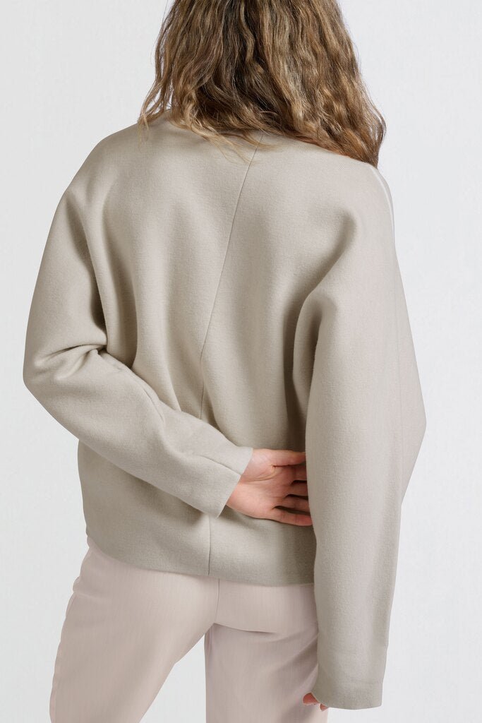 YAYA - Sweater Oversized V - Neck Pumice Stone Beige - Luxedy