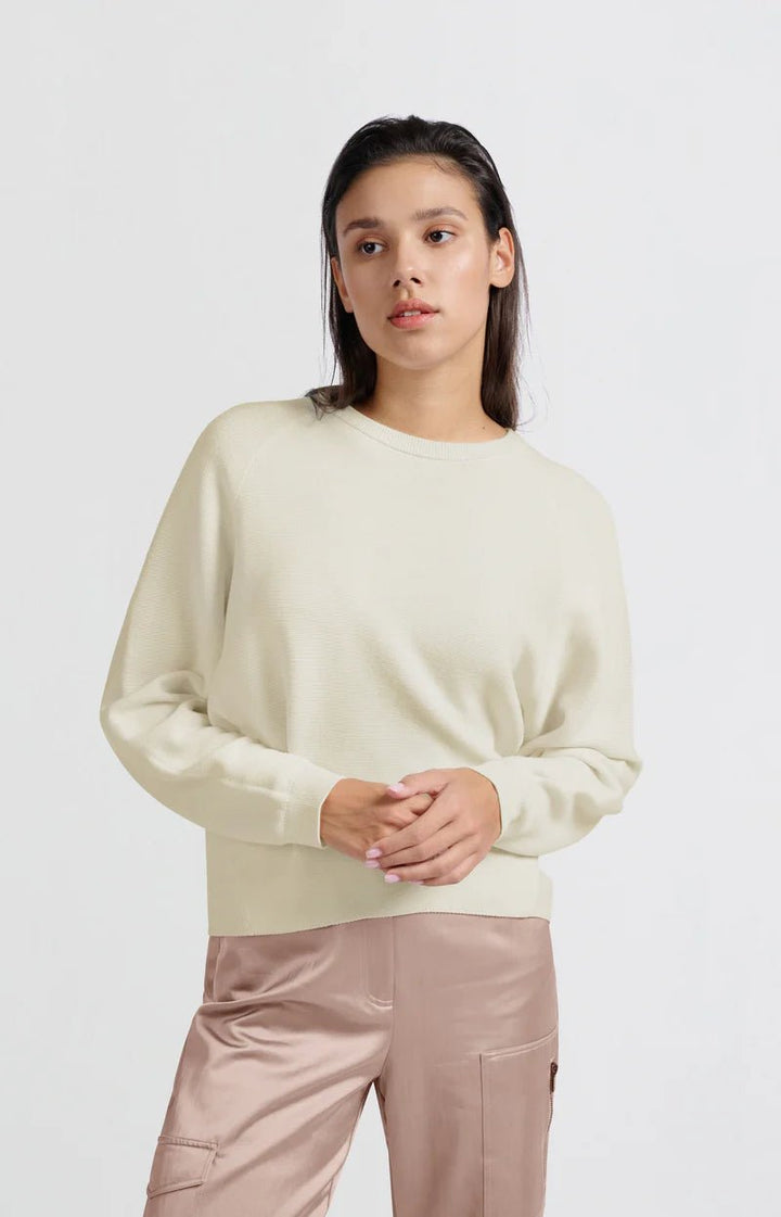 YAYA - Sweater Seam Details OffWhite - Luxedy