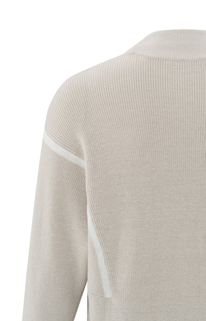 YAYA - Sweater Stripes Pumice Stone Beige Dessin - Luxedy