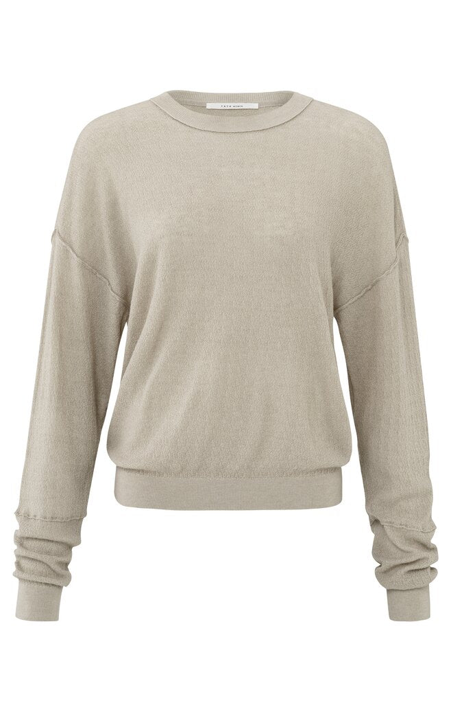YAYA - Sweater Texture Fitted Feather Grey - Luxedy