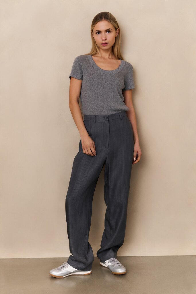 YAYA - T-Shirt Rib Medium Grey Melange - Luxedy