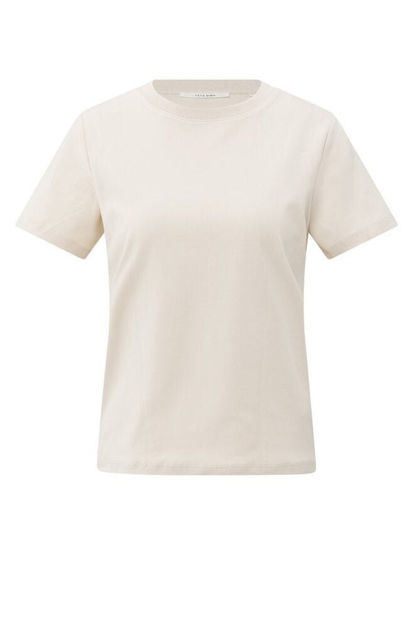 YAYA - T-Shirt Stitch Detail Chalk White - Luxedy
