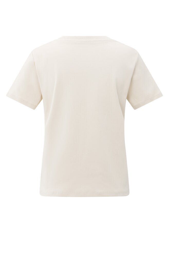 YAYA - T-Shirt Stitch Detail Chalk White - Luxedy