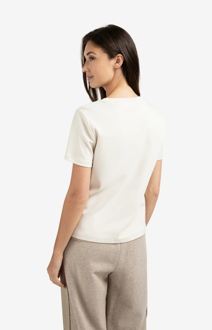 YAYA - T-Shirt Stitch Detail Chalk White - Luxedy