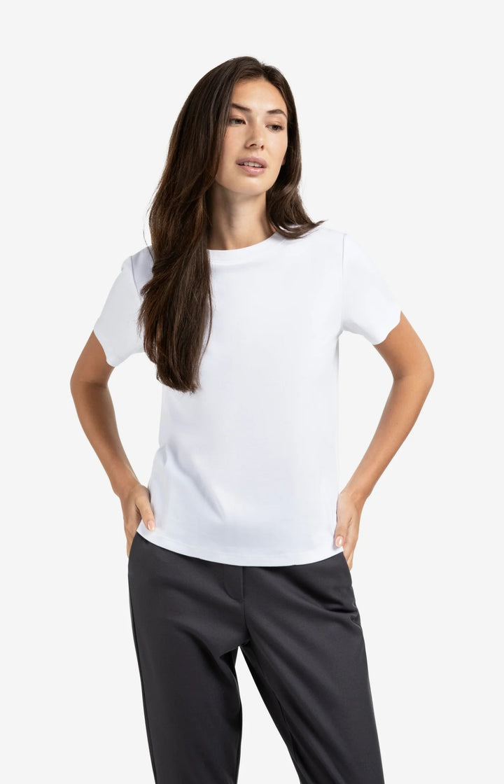 YAYA - T-Shirt Stitch Detail Pure White - Luxedy
