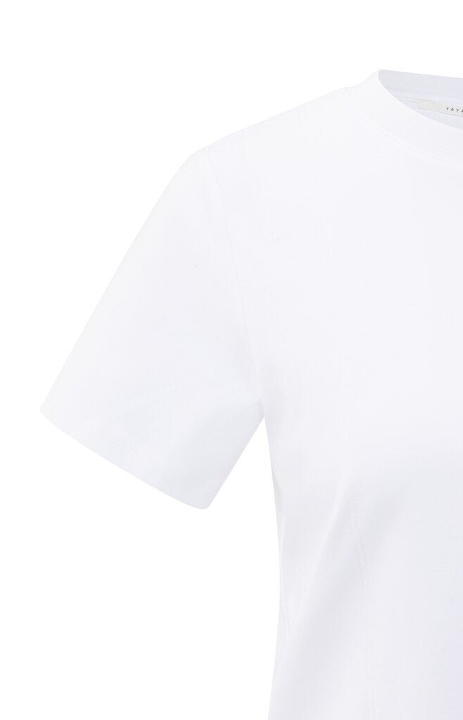 YAYA - T-Shirt Stitch Detail Pure White - Luxedy