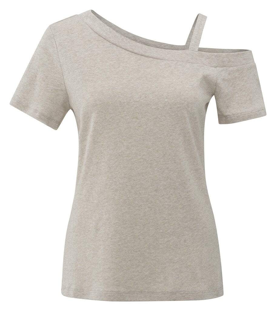 YAYA - Top Asymmetric Milk Brown Melange - Luxedy