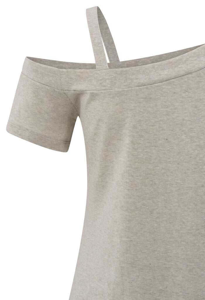 YAYA - Top Asymmetric Milk Brown Melange - Luxedy
