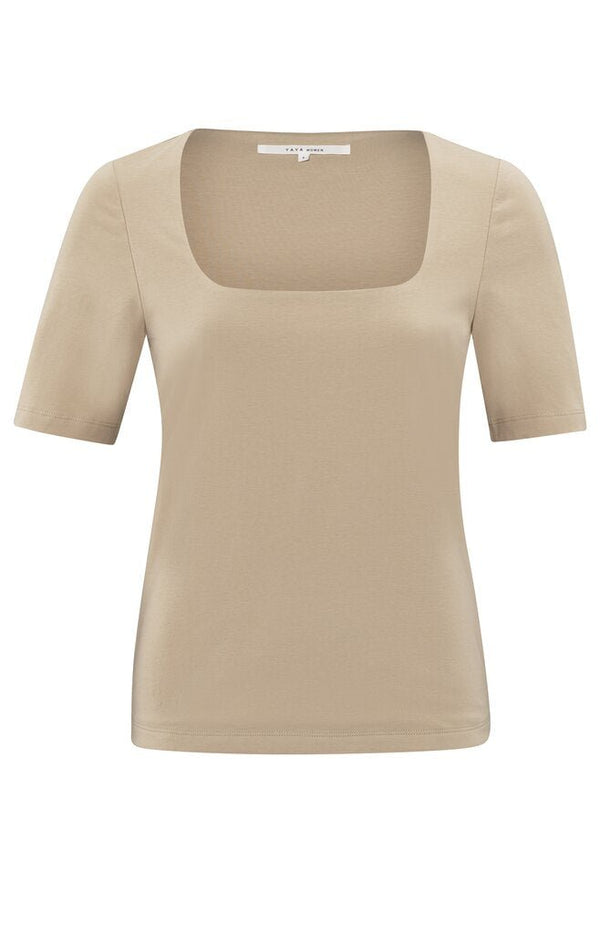 YAYA - Top Double Layer Humus Beige - Luxedy