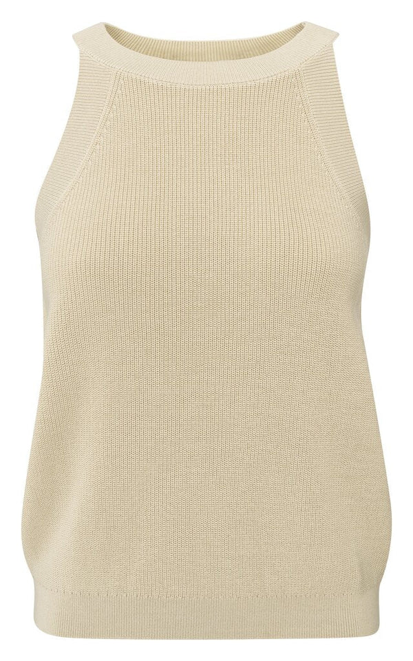 YAYA - Top High Neckline Summer Sand - Luxedy
