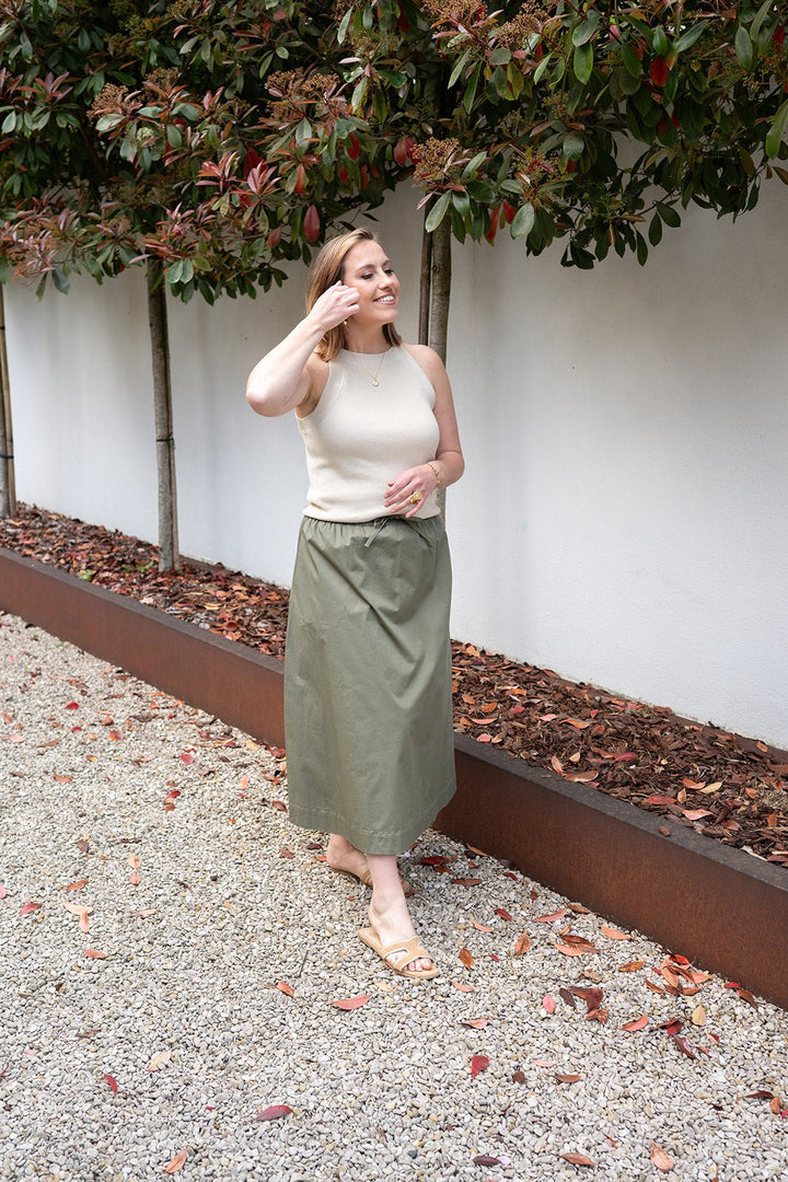 YAYA - Top High Neckline Summer Sand - Luxedy