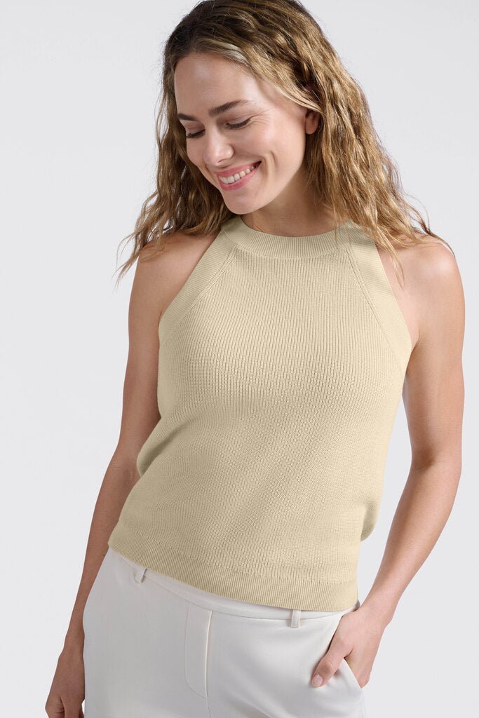 YAYA - Top High Neckline Summer Sand - Luxedy