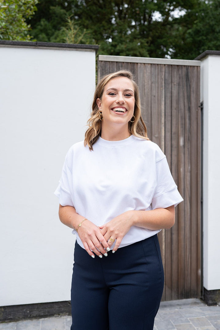 YAYA - Top Jersey Rib Pure White - Luxedy