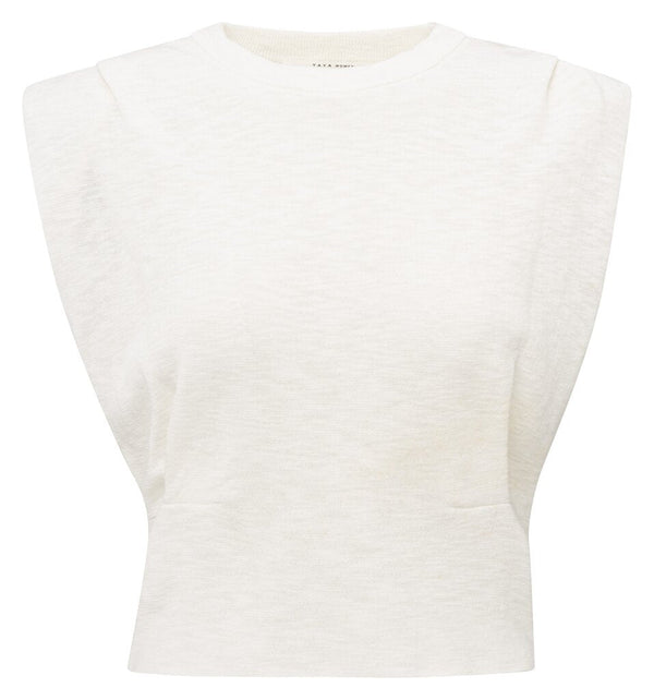YAYA - Top Shoulder Details Pure White - Luxedy