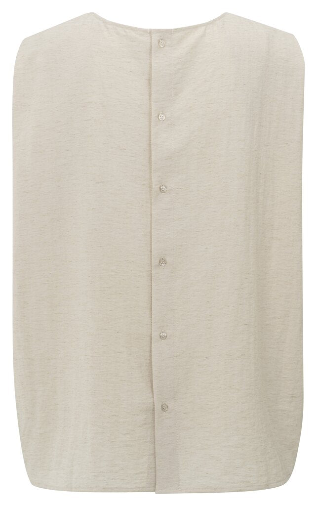 YAYA - Top Sleeveless With Buttons Washed Brown - Luxedy