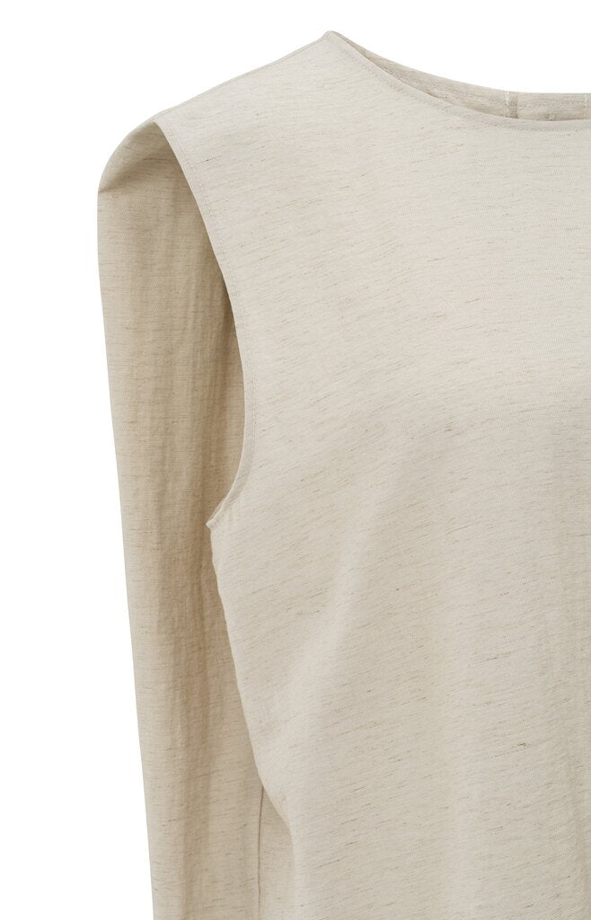 YAYA - Top Sleeveless With Buttons Washed Brown - Luxedy
