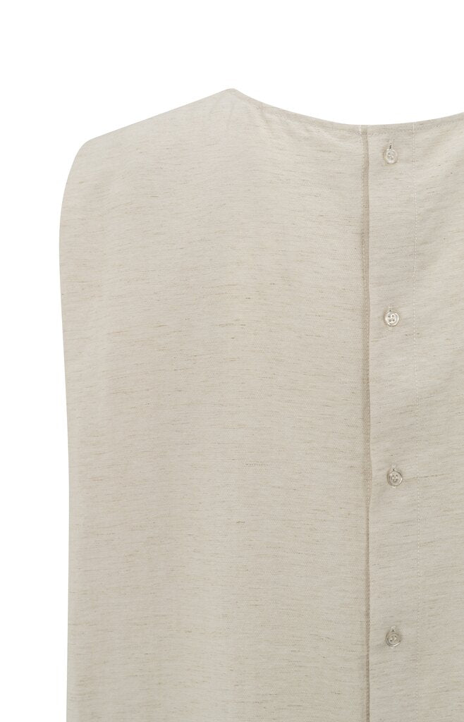 YAYA - Top Sleeveless With Buttons Washed Brown - Luxedy