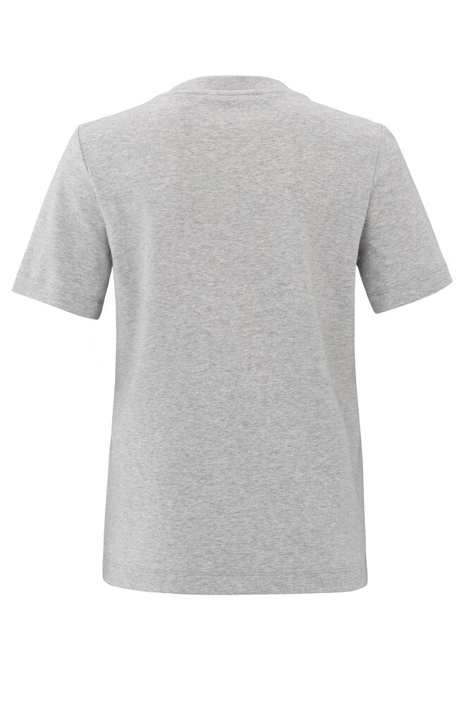 YAYA - Top V - Neck Shirt Medium Grey Melange - Luxedy