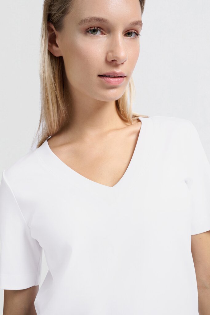 YAYA - Top V - Neck Shirt Pure White - Luxedy