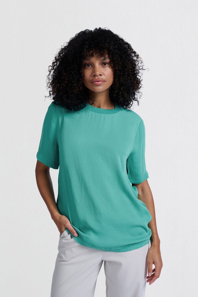 YAYA - Top Woven Shirt Lagoon Blue - Luxedy