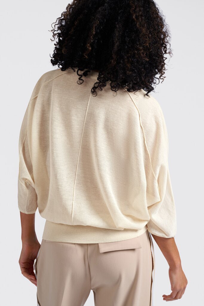 YAYA - Trui Batwing Offwhite Knit - Luxedy